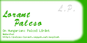 lorant palcso business card